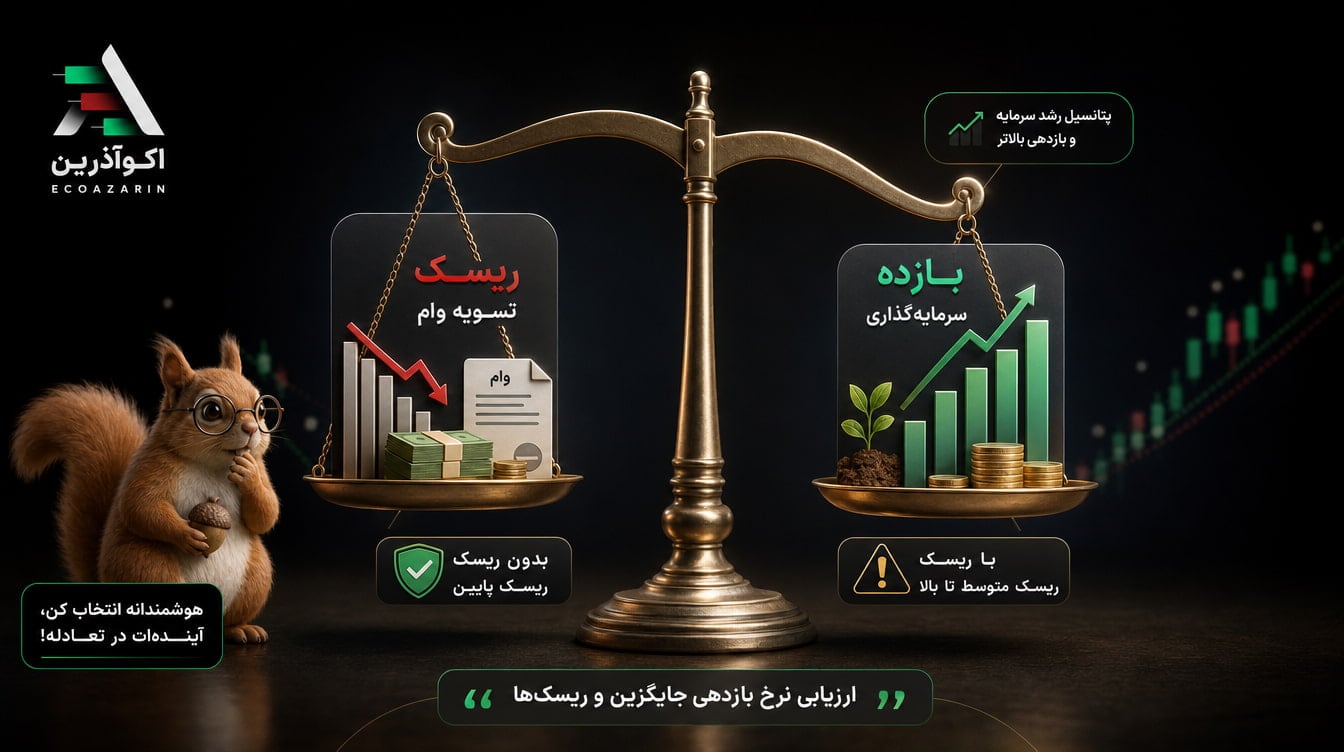 تصویر ترازوی مقایسه ریسک و بازده